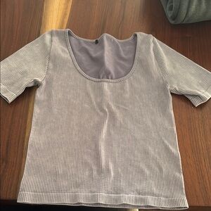 Free People Purple Fitted Ribbed Crop Top